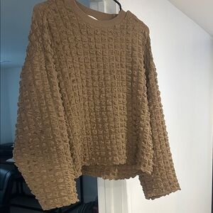 MNG Textured Tan Sweater